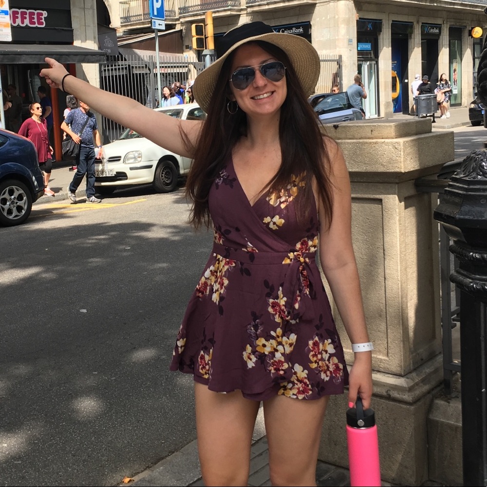 Adorable purple floral romper!